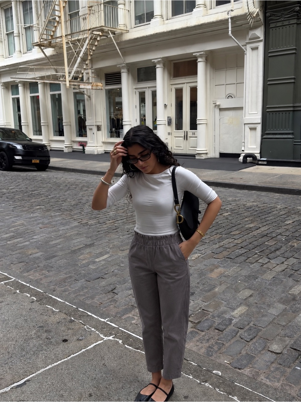 Aritzia Wilfred Free Tencel Paperbag Pants S Grey High Rise Cropped Straight